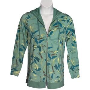 LOGO Lounge by Lori Goldstein Zip Front Hoodie Sz Medium Soft Seafoam Green Blue